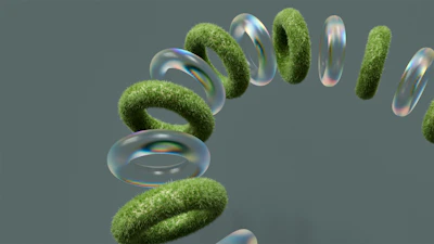 A group of bubbles floating in the air