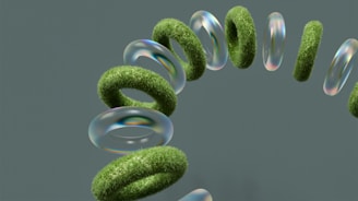 A group of bubbles floating in the air