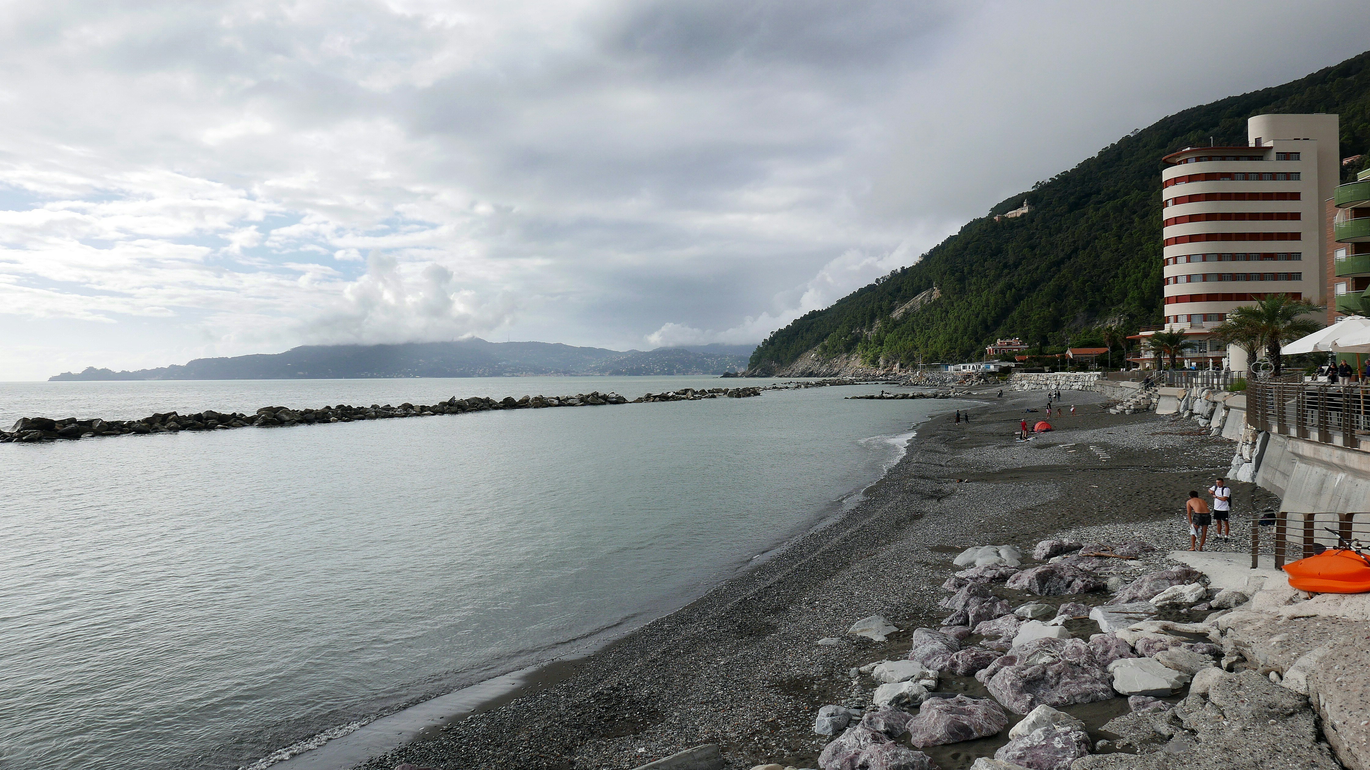 A view of a beach from a distance