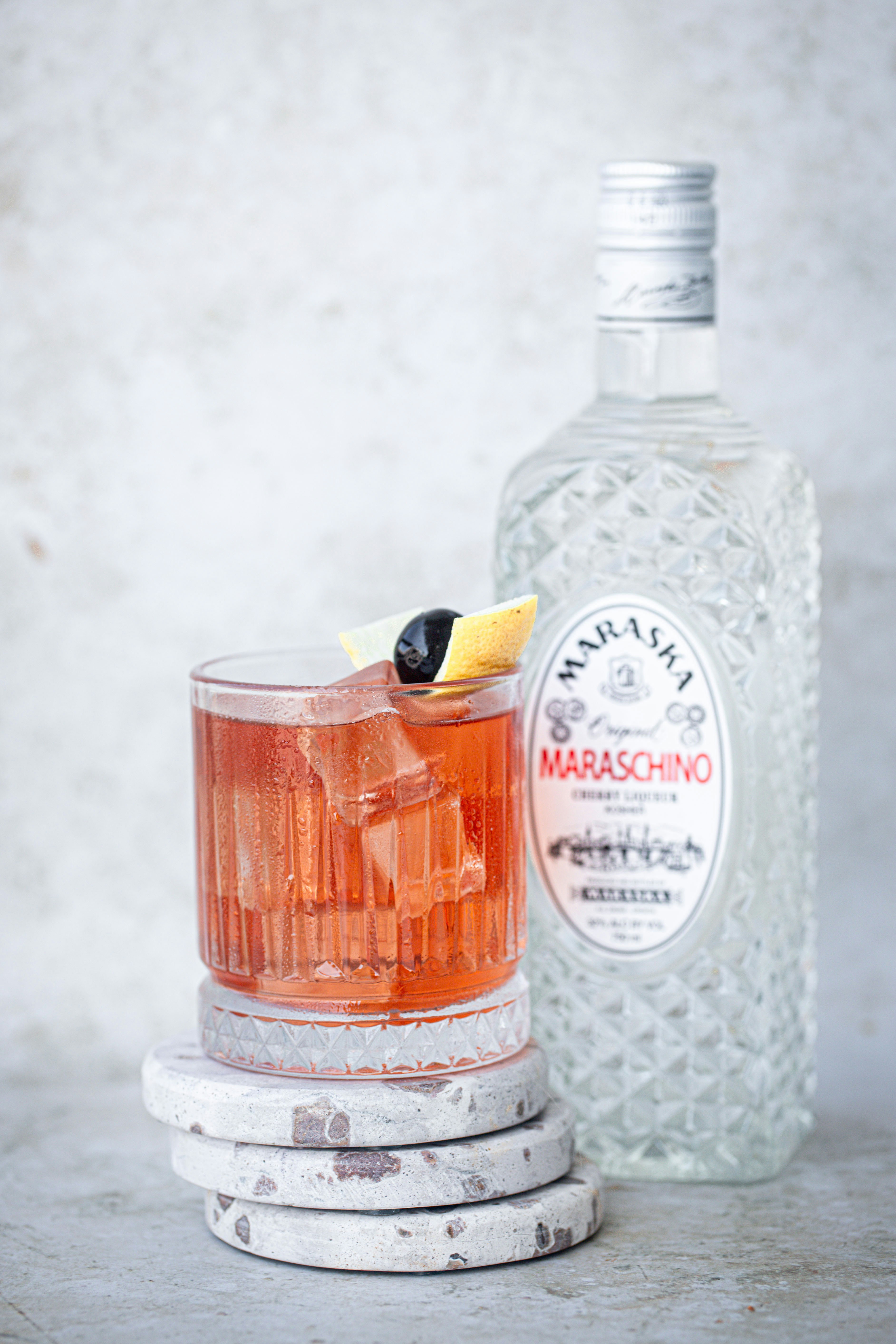 A close up of a drink on a table