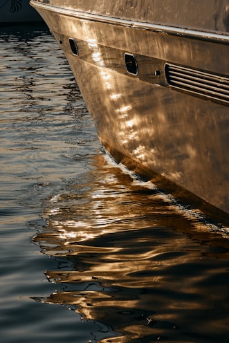 A boat that is sitting in the water