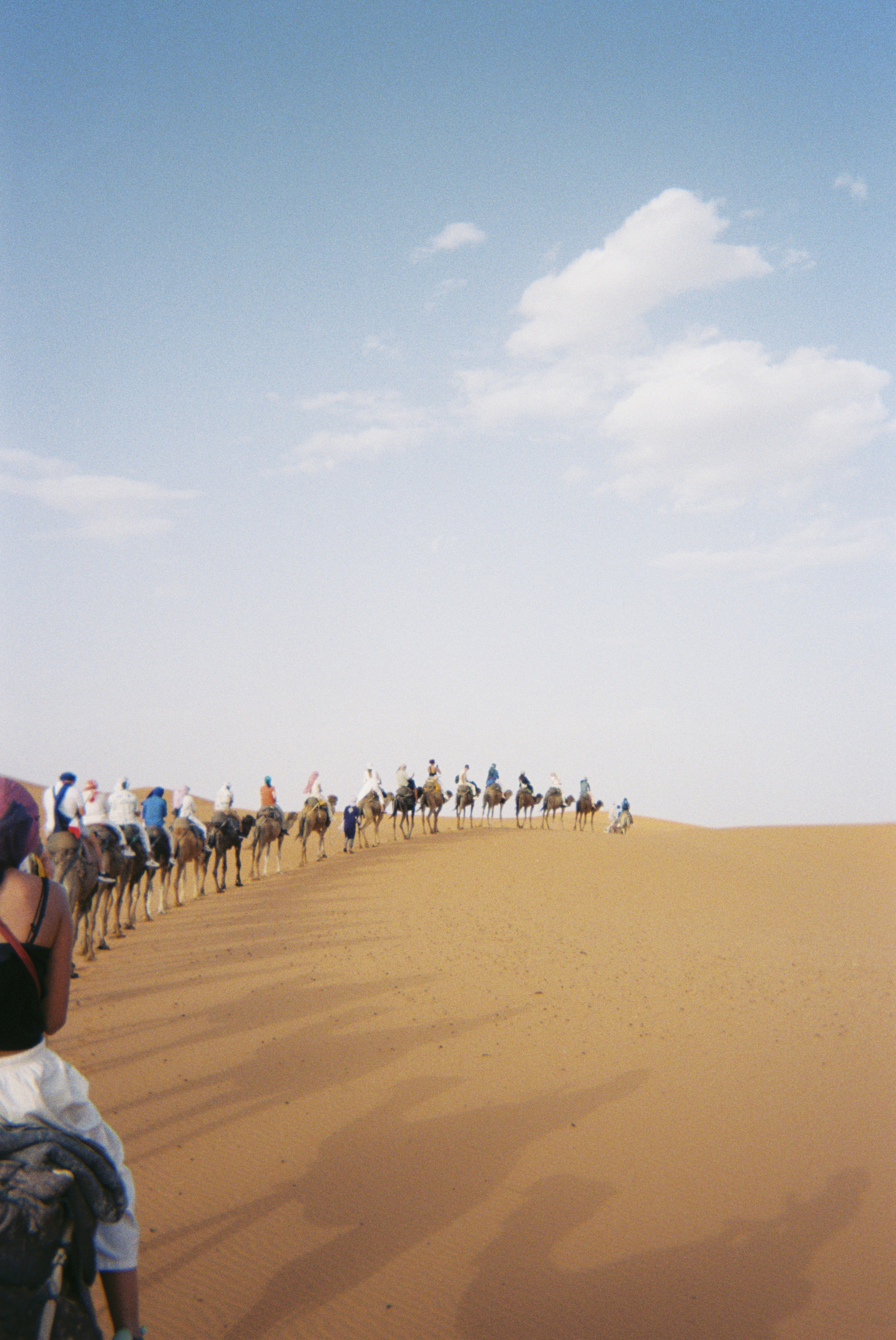 Travelers preparing for a desert day trip