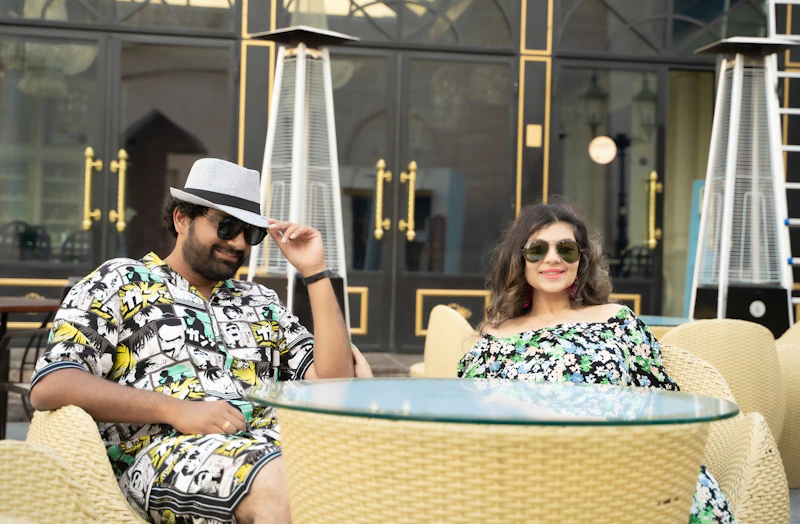 man and woman sharing a private table date