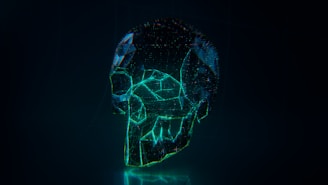 A glowing object with a black background