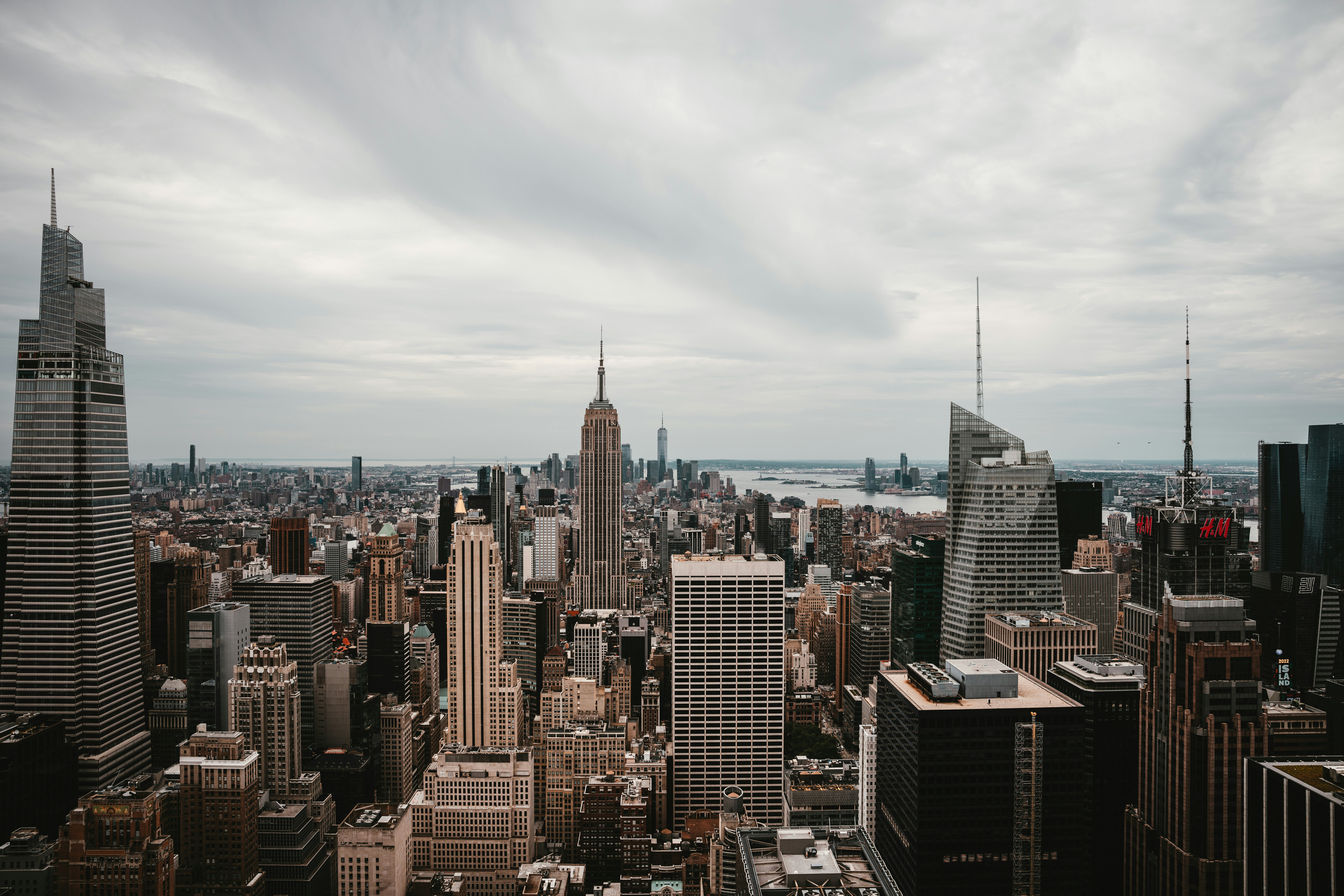 A view of a city from the top of a building