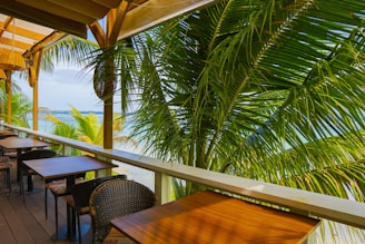 A restaurant with a view of the ocean