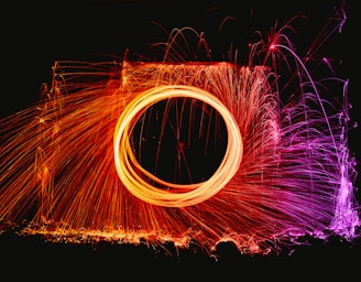 A picture of a camera with a lot of light in it