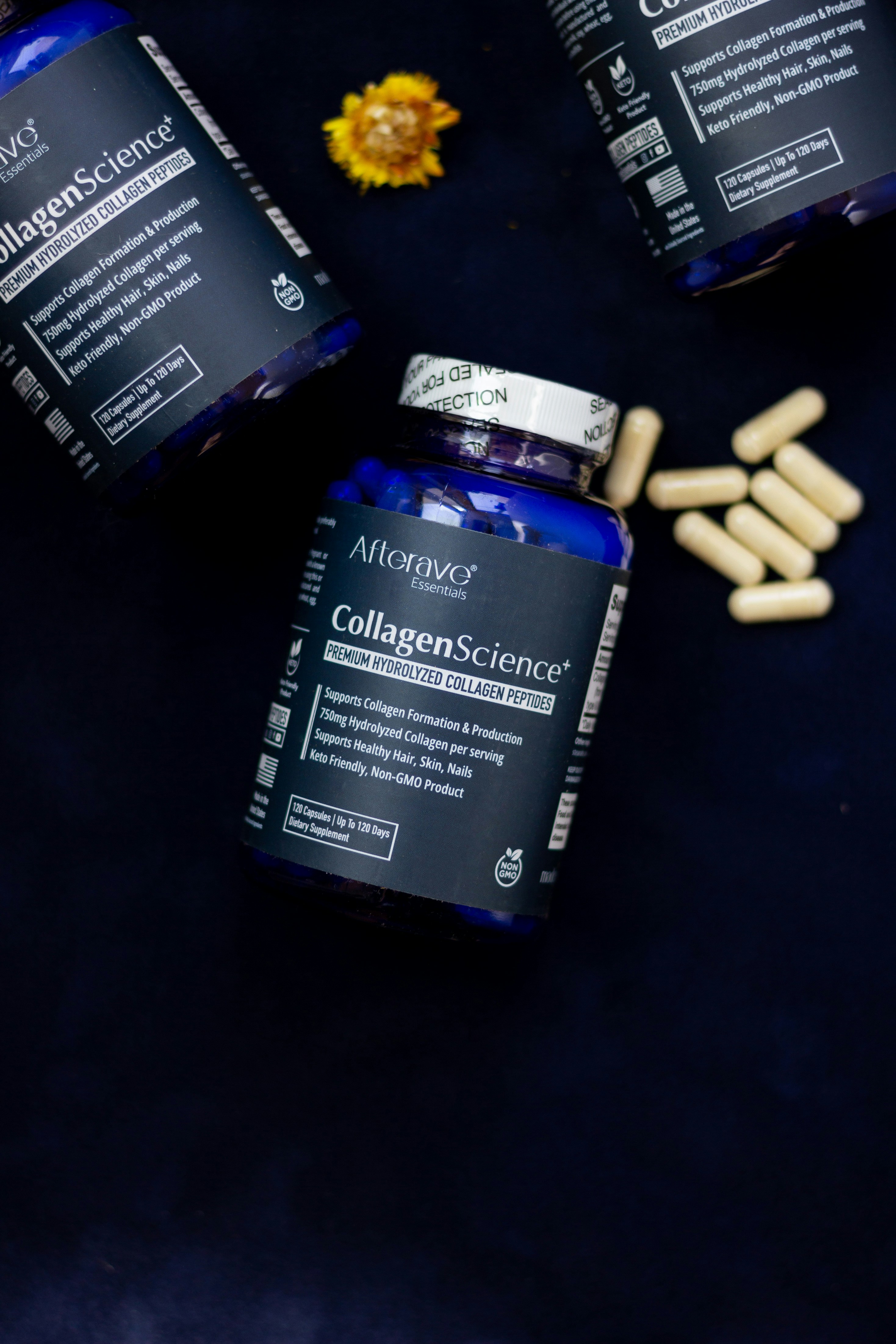Collagen is a fibrillar protein that forms the conjunctive and connective tissues in the human body, including joints and bones, and revitalizes hair, skin, and nails. Hydrolyzed Collagen Peptides Premium is a USA-made product manufactured in an FDA-certified facility. Enhanced collagen formation and production, Supports skin tone, elasticity, and firmness revitalizing, Helps wrinkle, breakouts, and blemishes reduction, Hydrates and soothes skin, and counteracts skin-aging, High-quality sourced, and clinically proven ingredients, Scientifically formulated, 100% Drug-Free