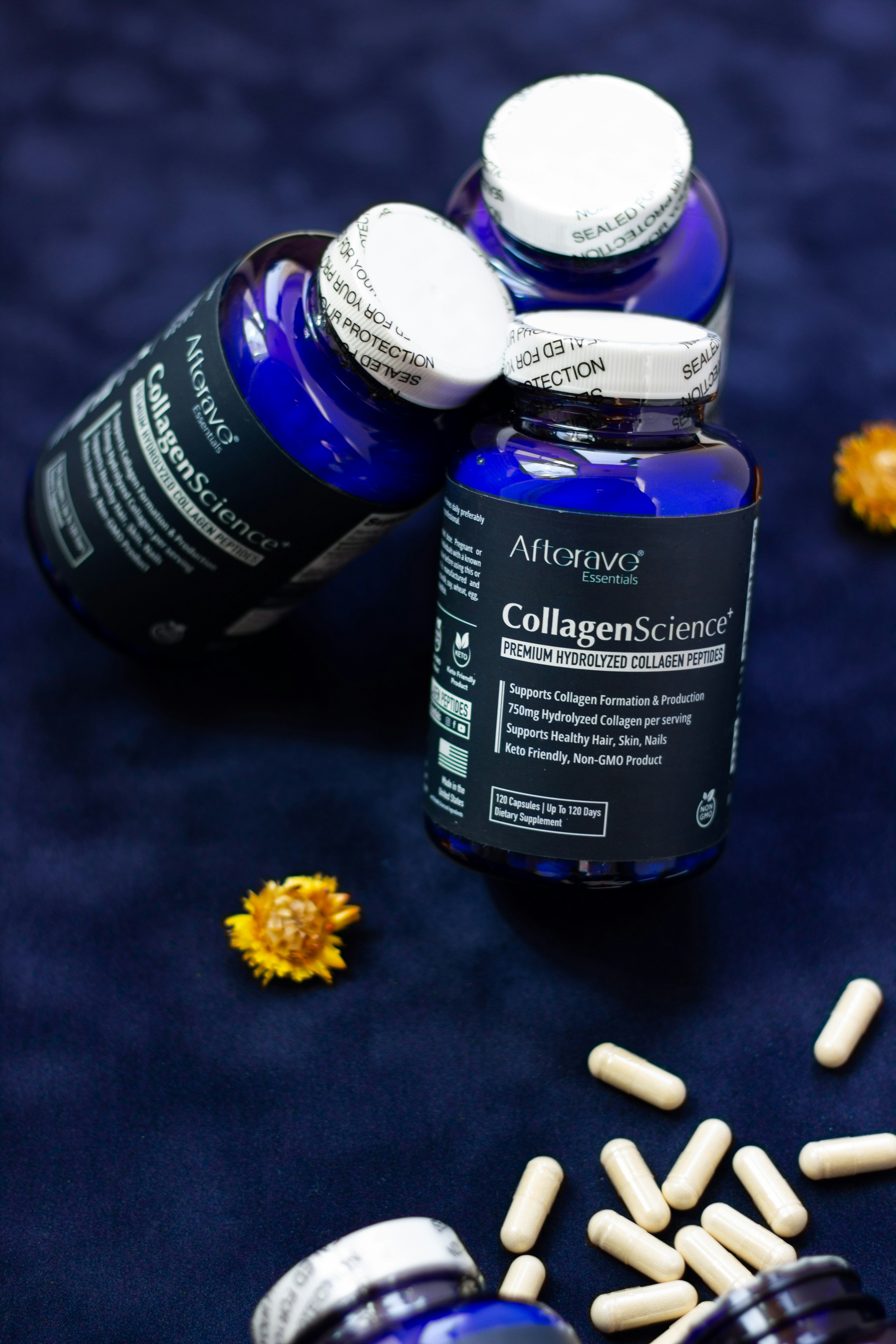 Collagen is a fibrillar protein that forms the conjunctive and connective tissues in the human body, including joints and bones, and revitalizes hair, skin, and nails. Hydrolyzed Collagen Peptides Premium is a USA-made product manufactured in an FDA-certified facility. Enhanced collagen formation and production, Supports skin tone, elasticity, and firmness revitalizing, Helps wrinkle, breakouts, and blemishes reduction, Hydrates and soothes skin, and counteracts skin-aging, High-quality sourced, and clinically proven ingredients, Scientifically formulated, 100% Drug-Free