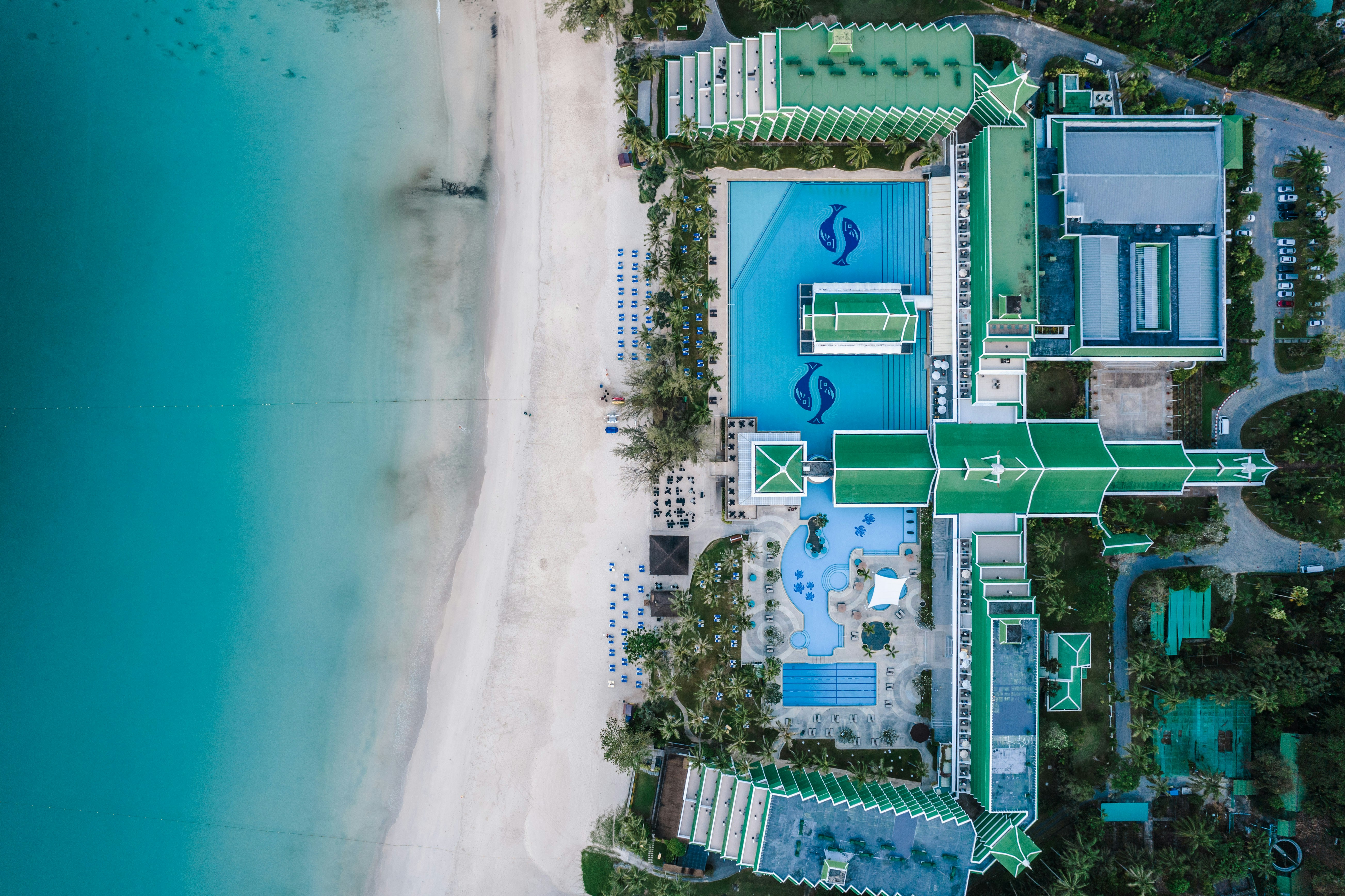 Beach resort aerial view