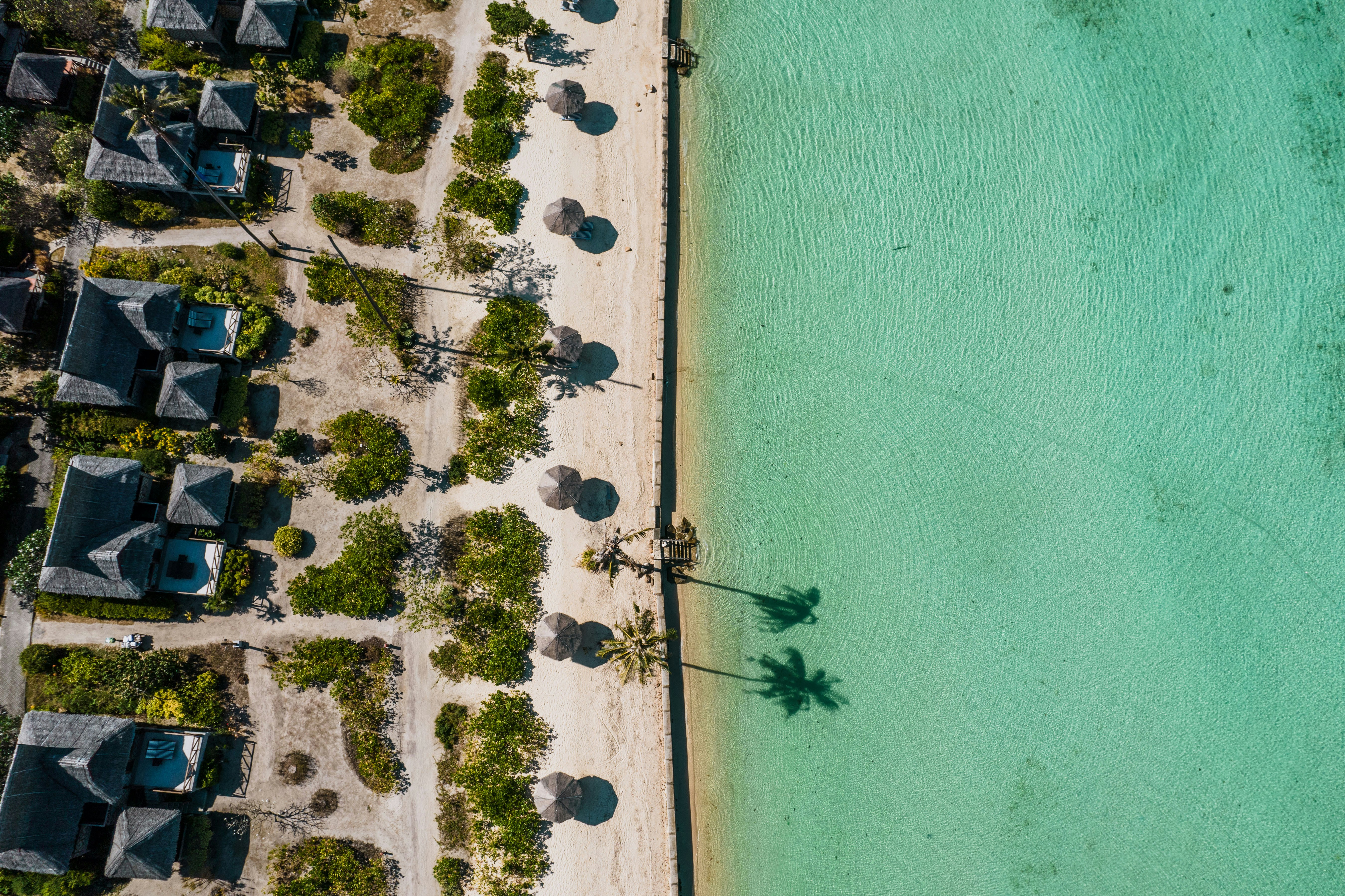 Beach houses aerial view