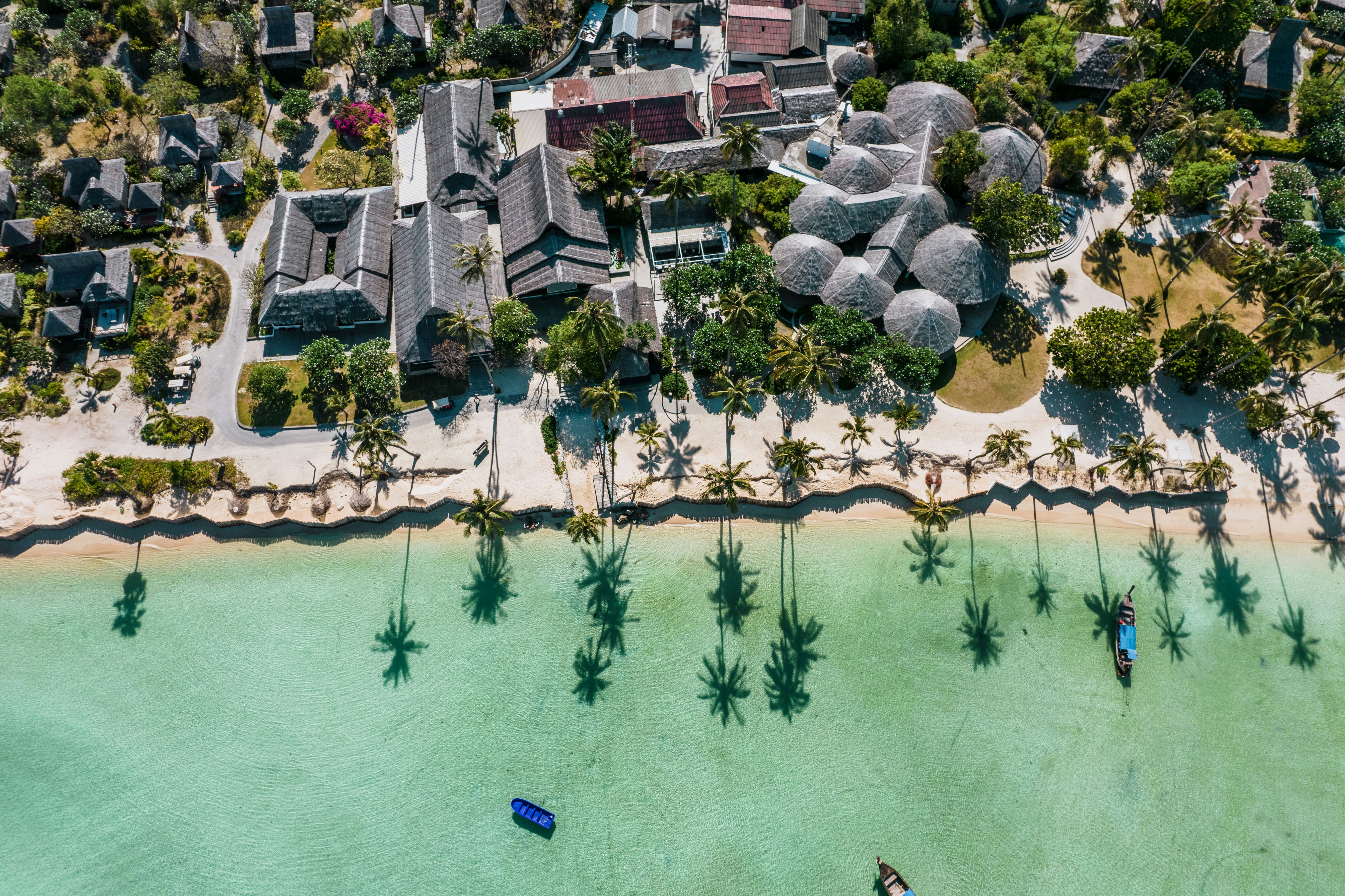 Bird's eye view of beach resort