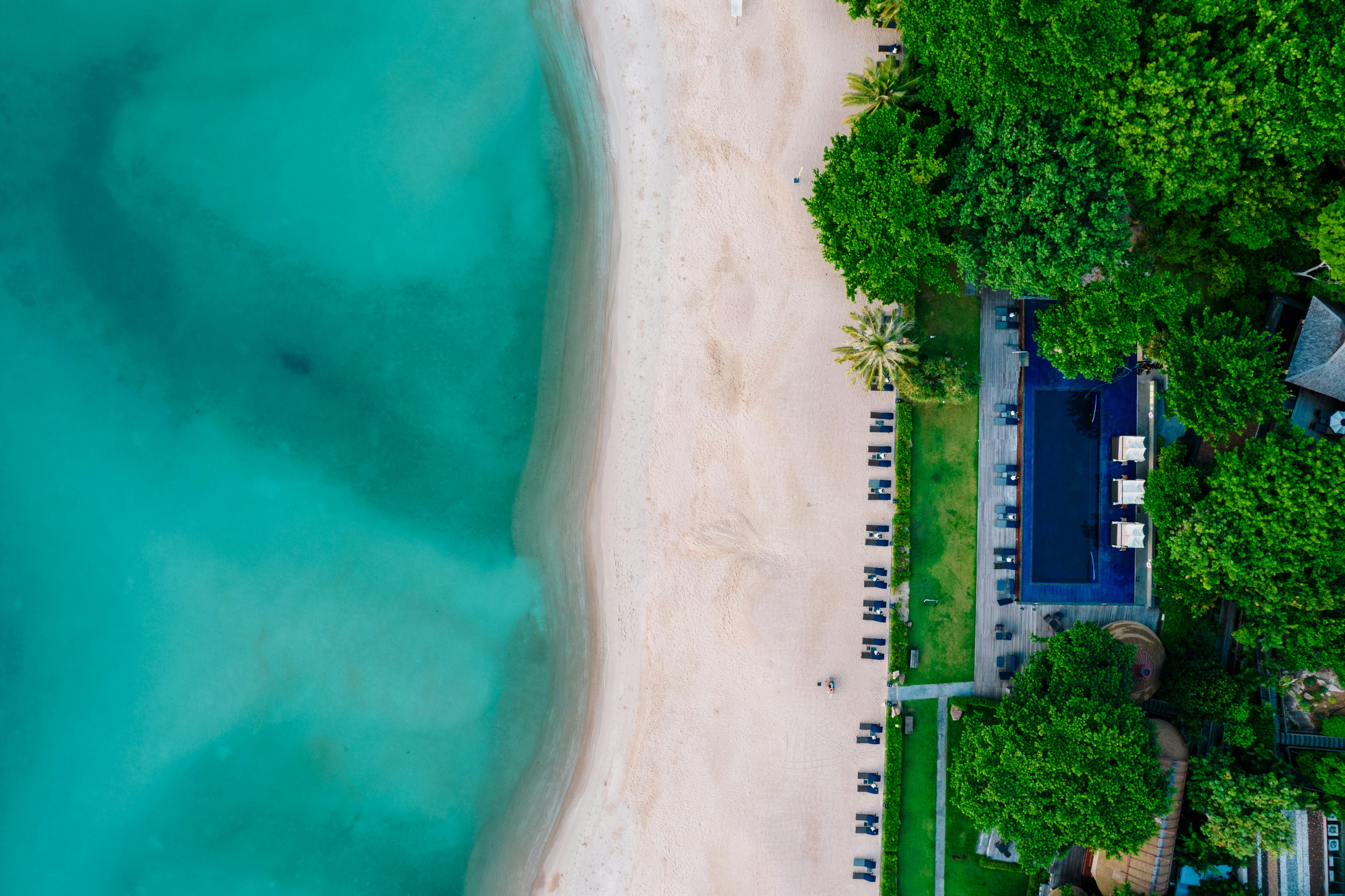 Aerial view of luxury beach