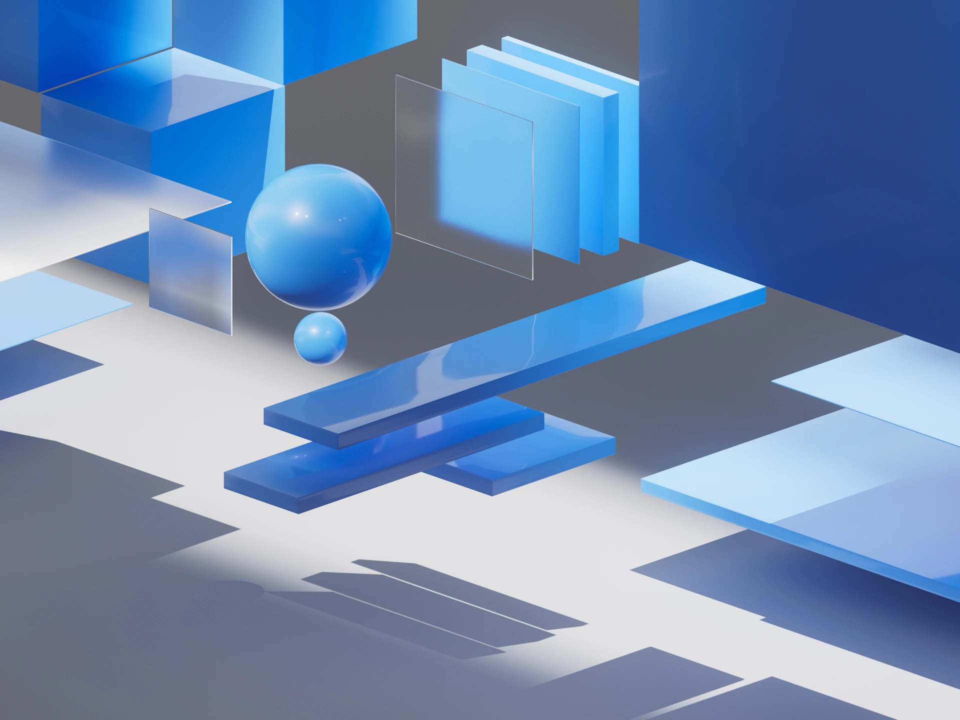 A computer generated image of a blue object