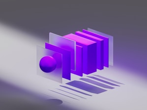 A purple object with a shadow on the ground