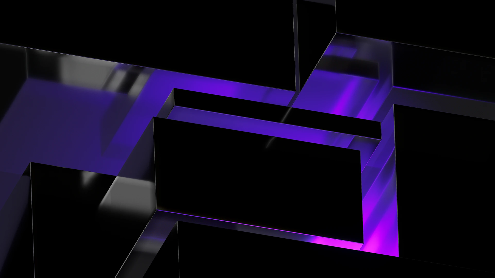 A black and purple abstract background with squares and rectangles