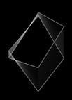 A black and white photo of a diamond