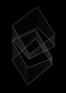 A black and white photo of a square object