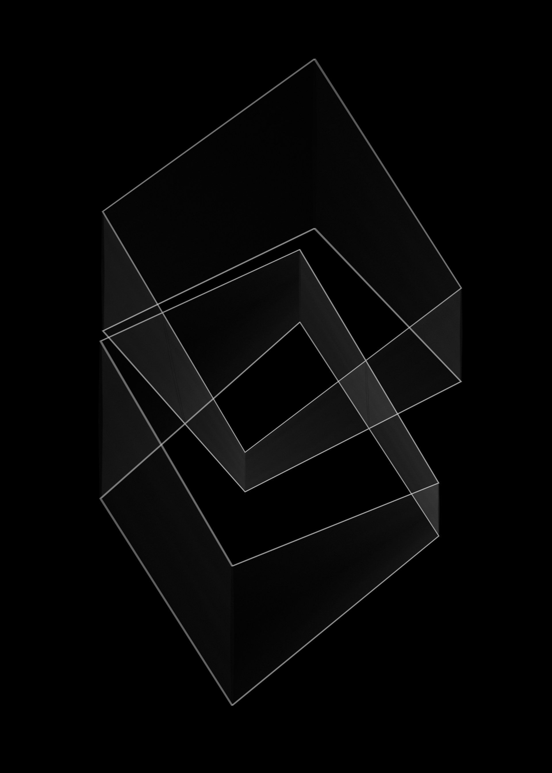 A black and white photo of a square object