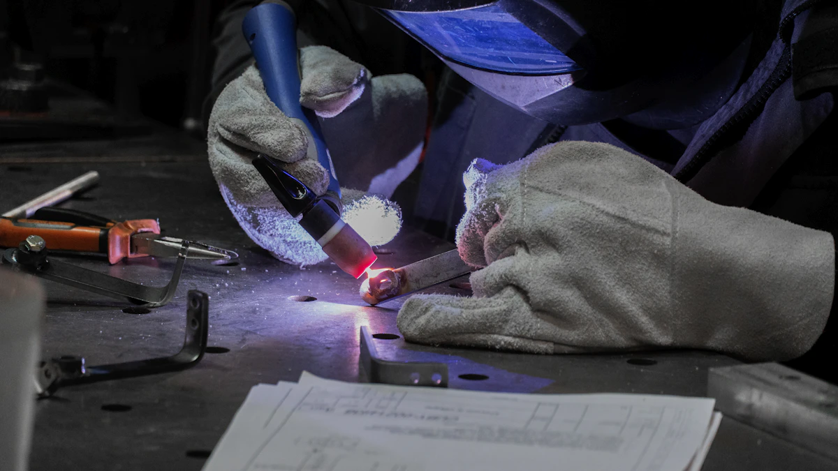 Inspector checking a fillet weld