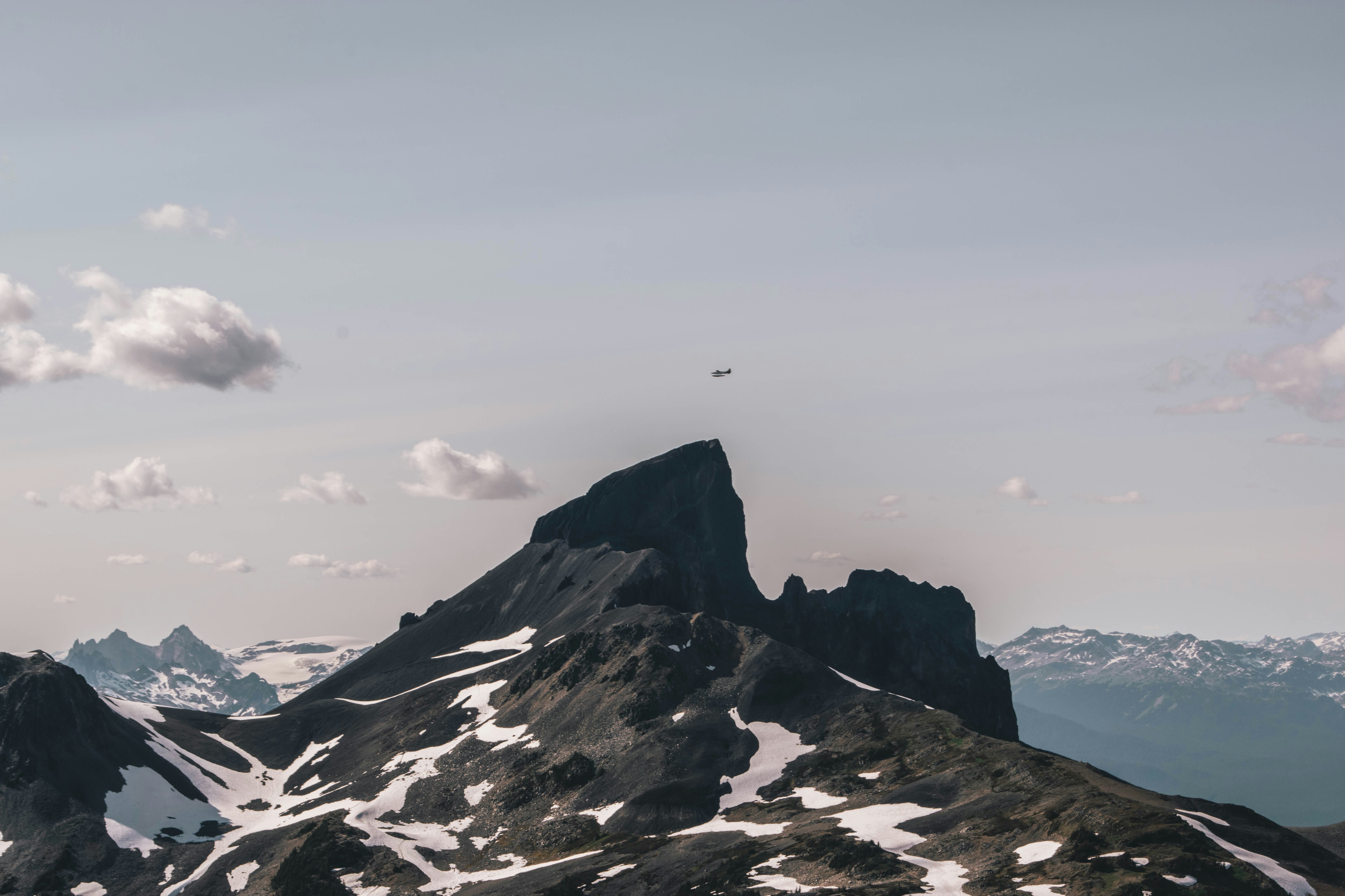 A mountain with snow on the top of it