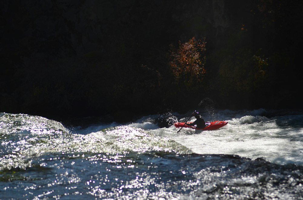 Kayaker on the Deschutes River in Bend, Oregon