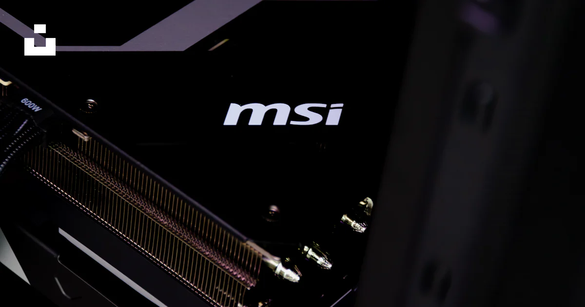 A close up of the msi logo on the side of a motherboard photo – Free ...