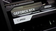 A close up of a computer screen with the word geforcertx on it