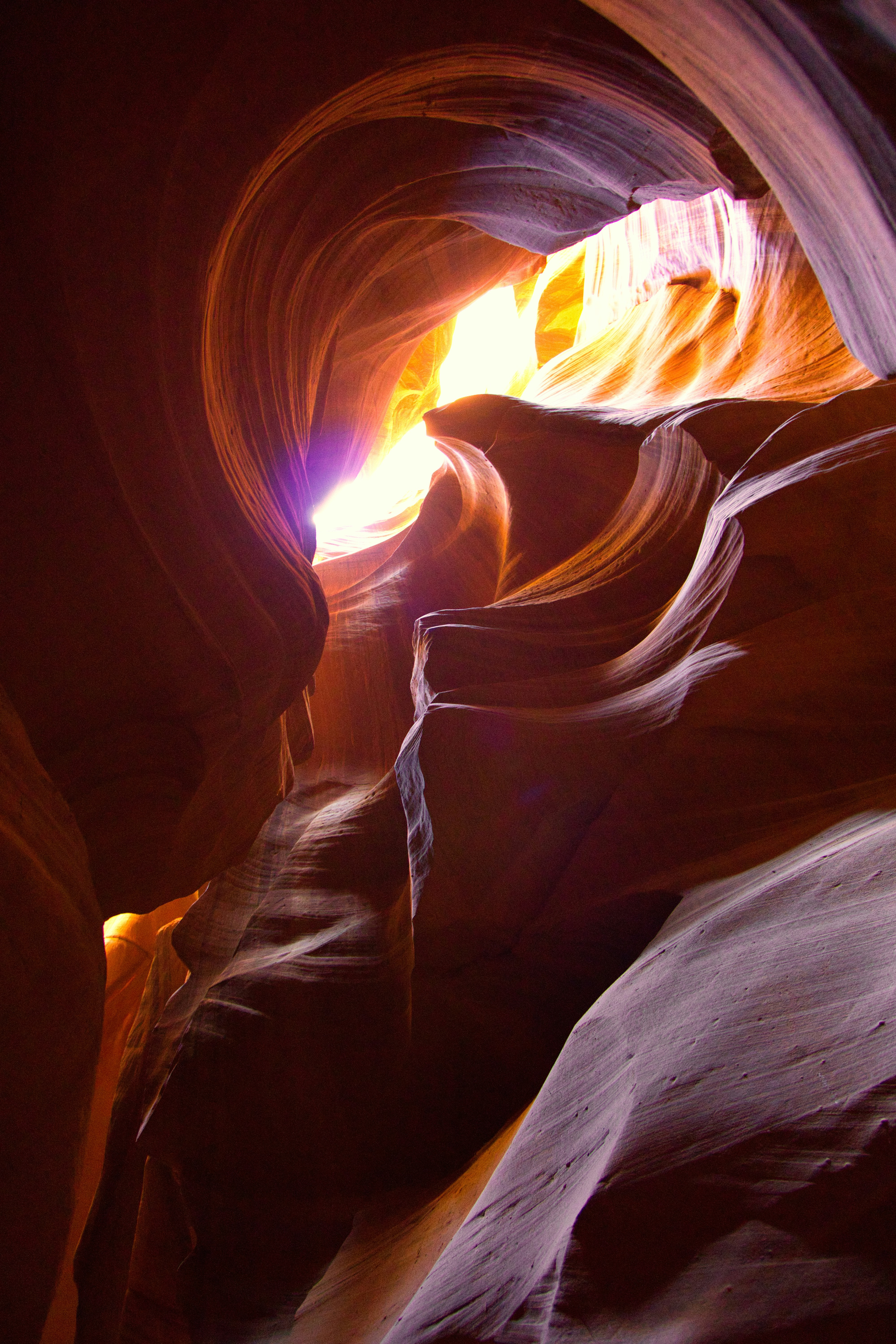 A narrow slot in the side of a mountain