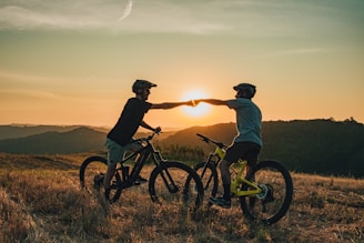 A couple of people that are on some bikes