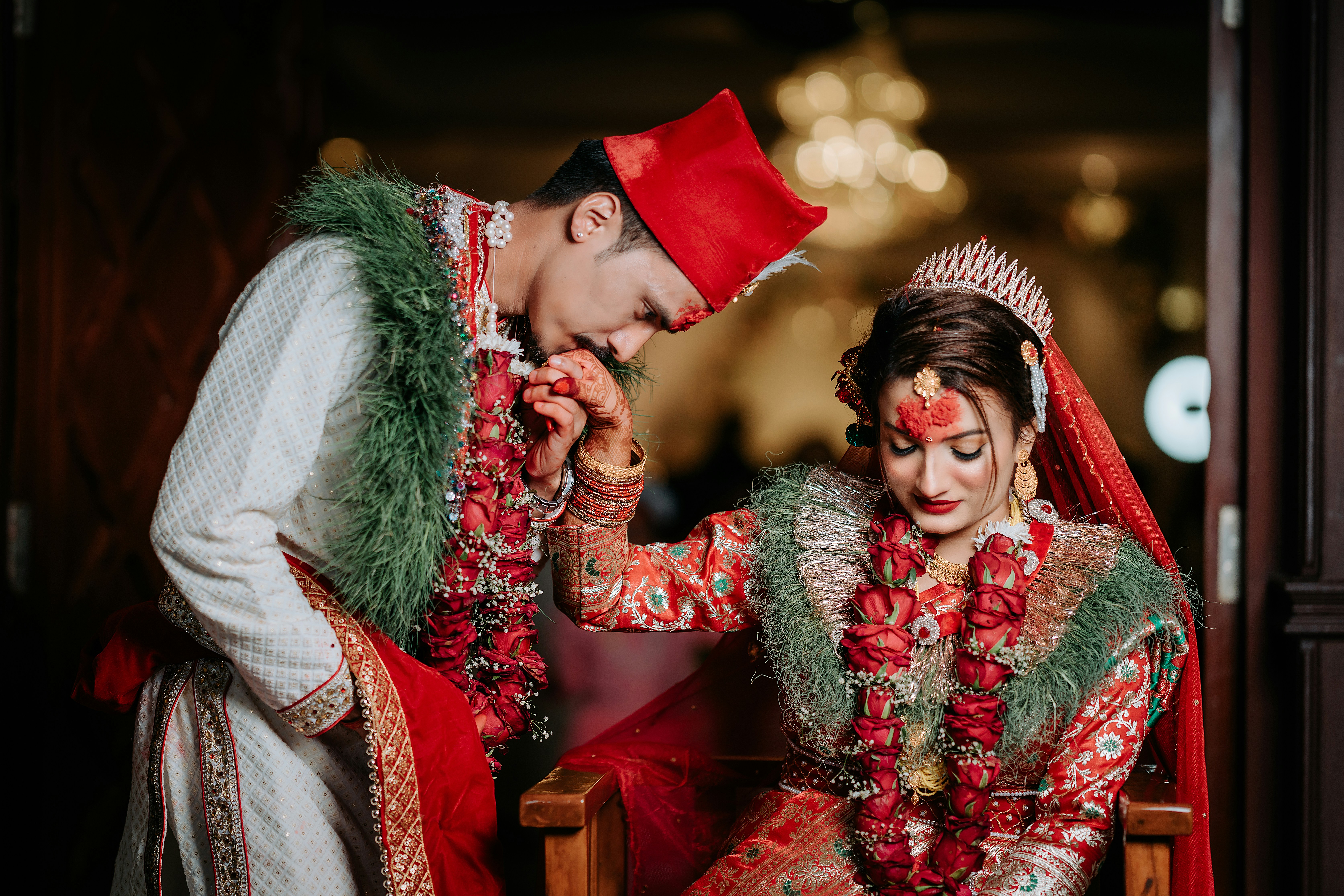 Traditional wedding couple