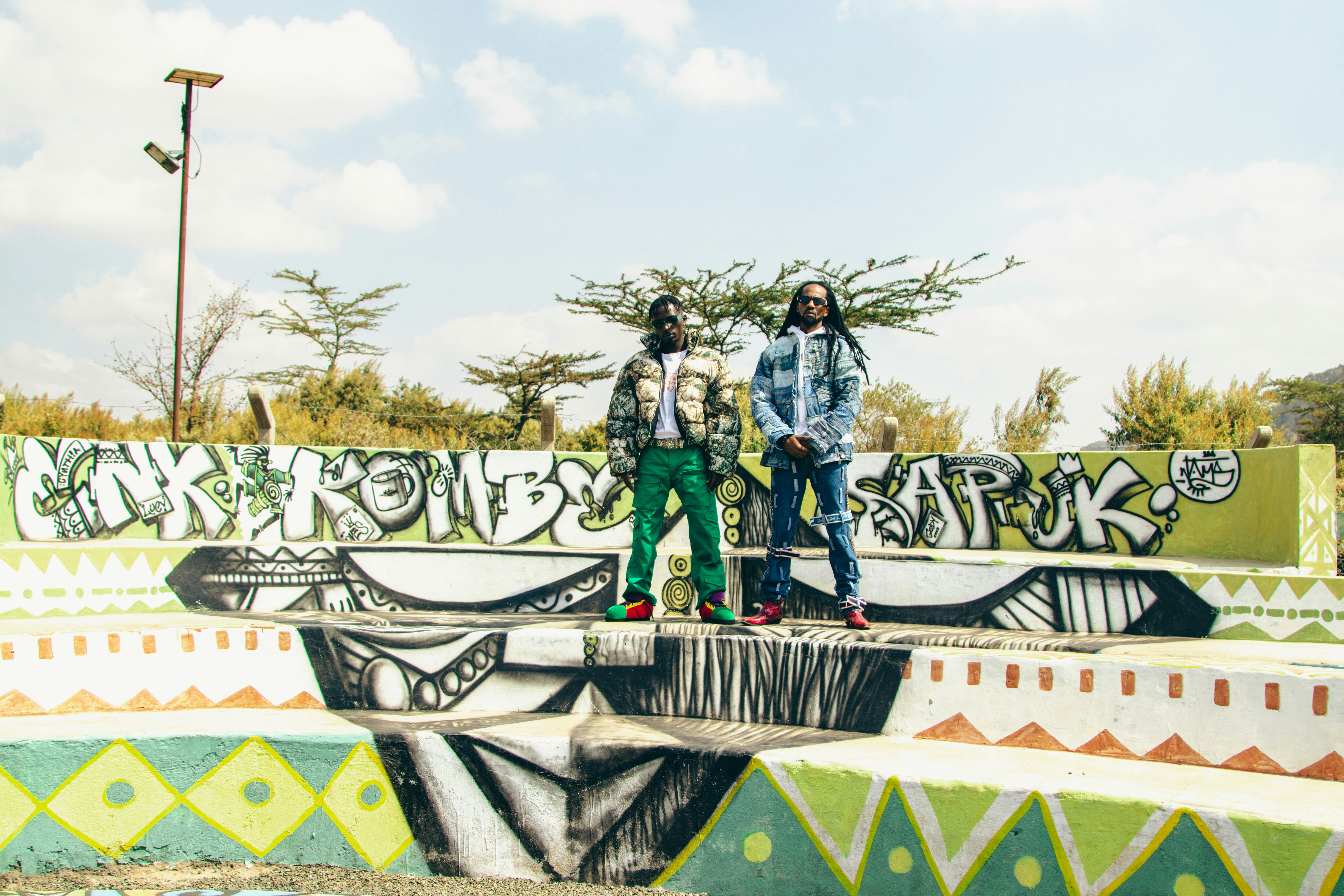 Vibrant African batik wall art created in Kenya