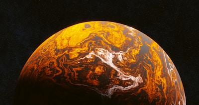 A close up of a red and yellow object on a black background