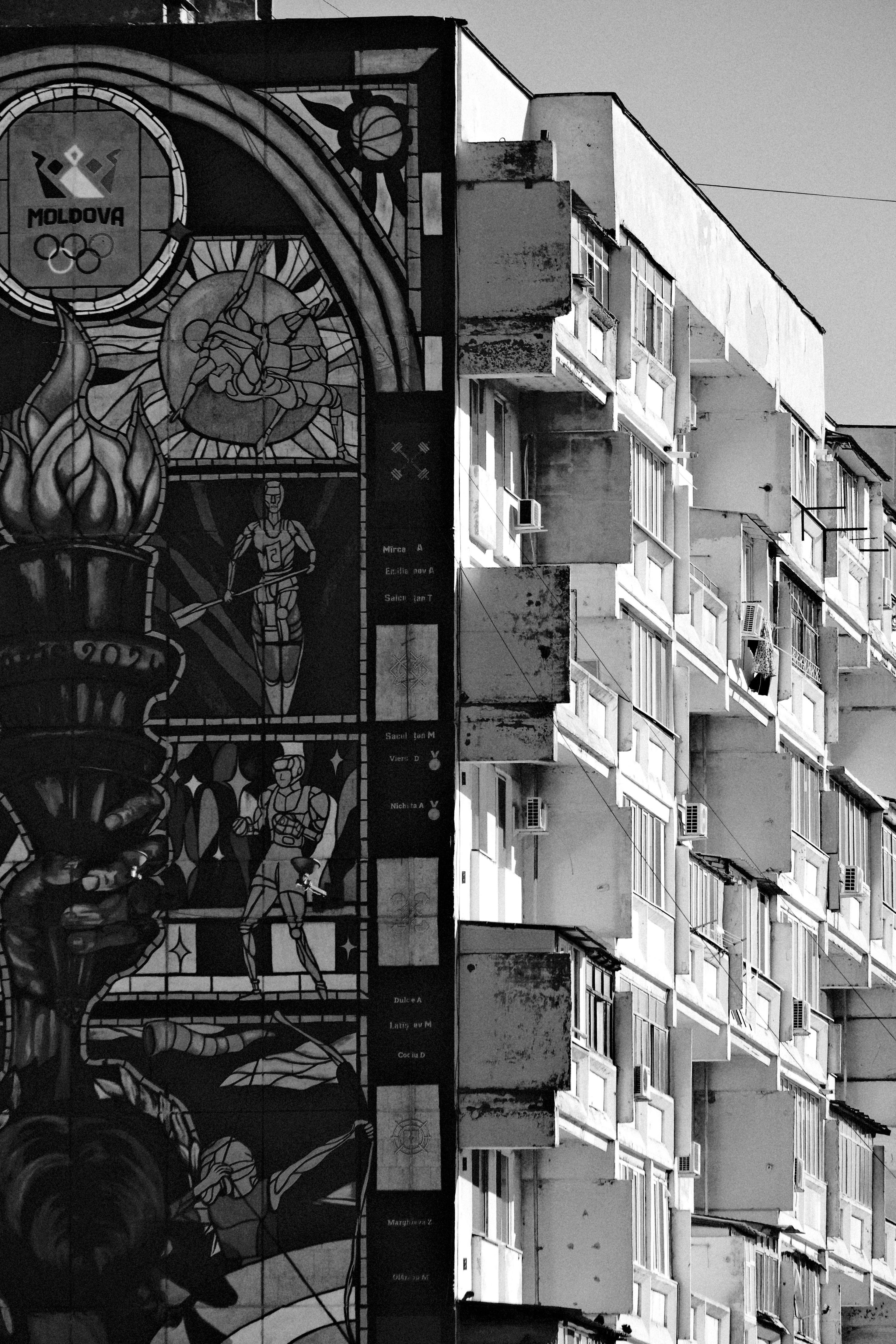 A tall building with a large stained glass window