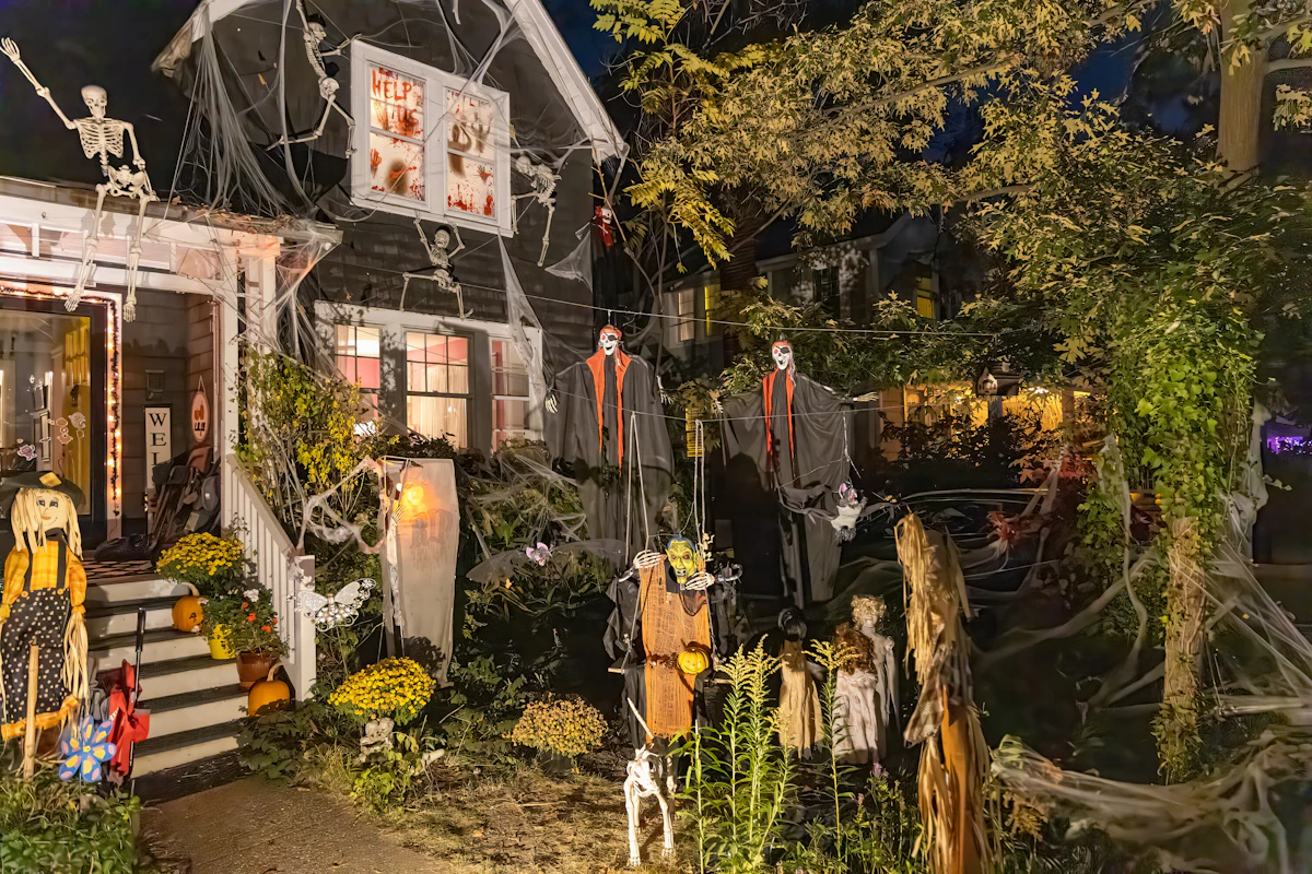 Halloween decorated house
