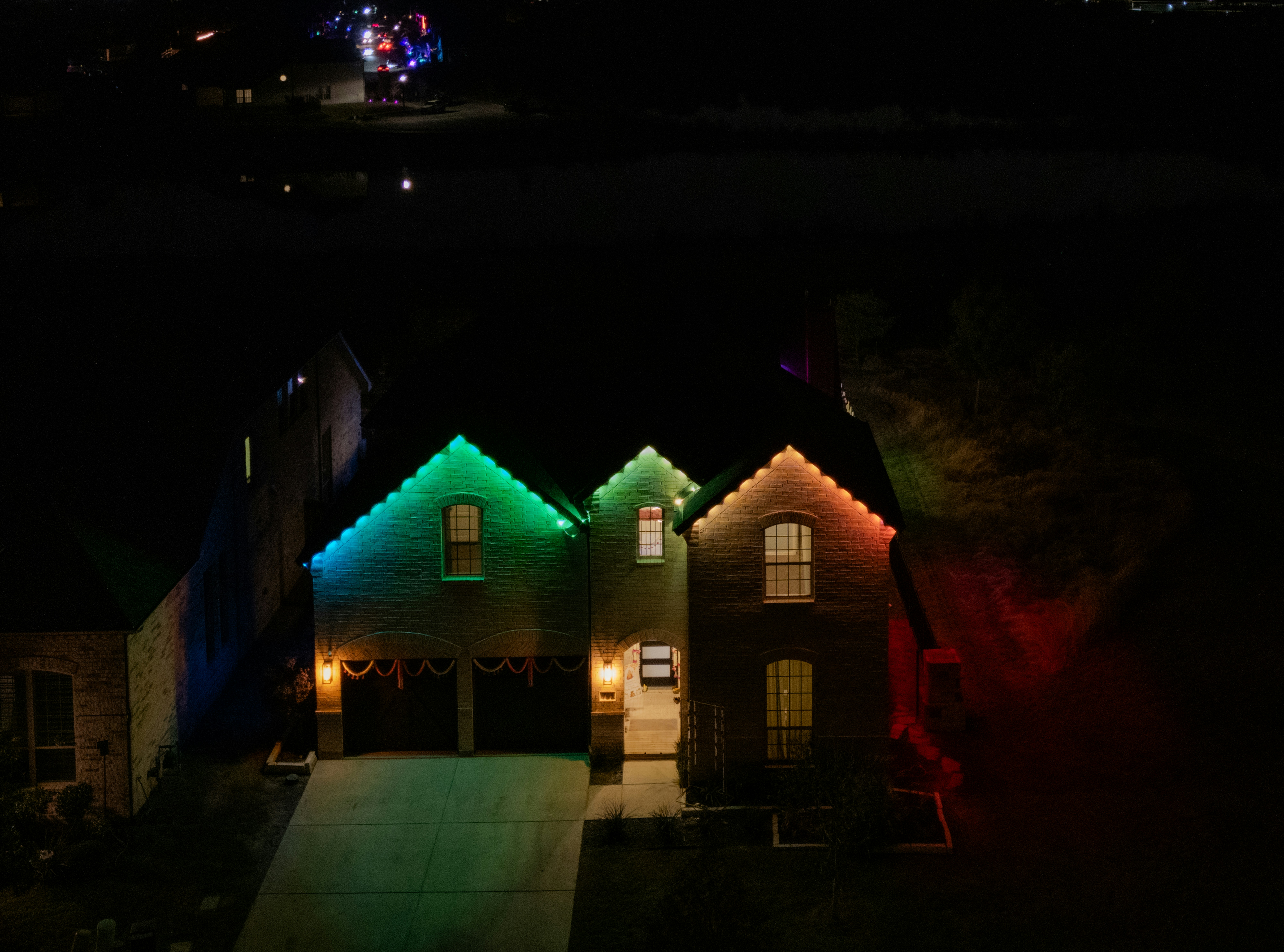 Protected homes at night