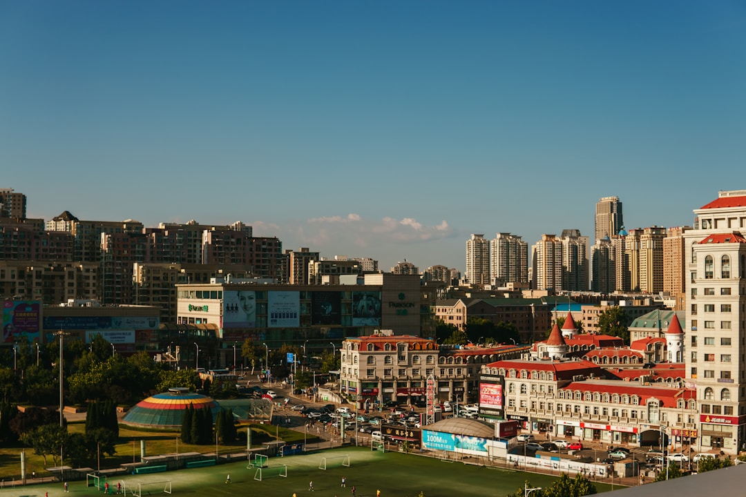 View of a Chinese city with modern buildings and urban landscape