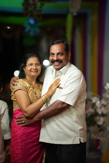 A man and a woman embracing each other