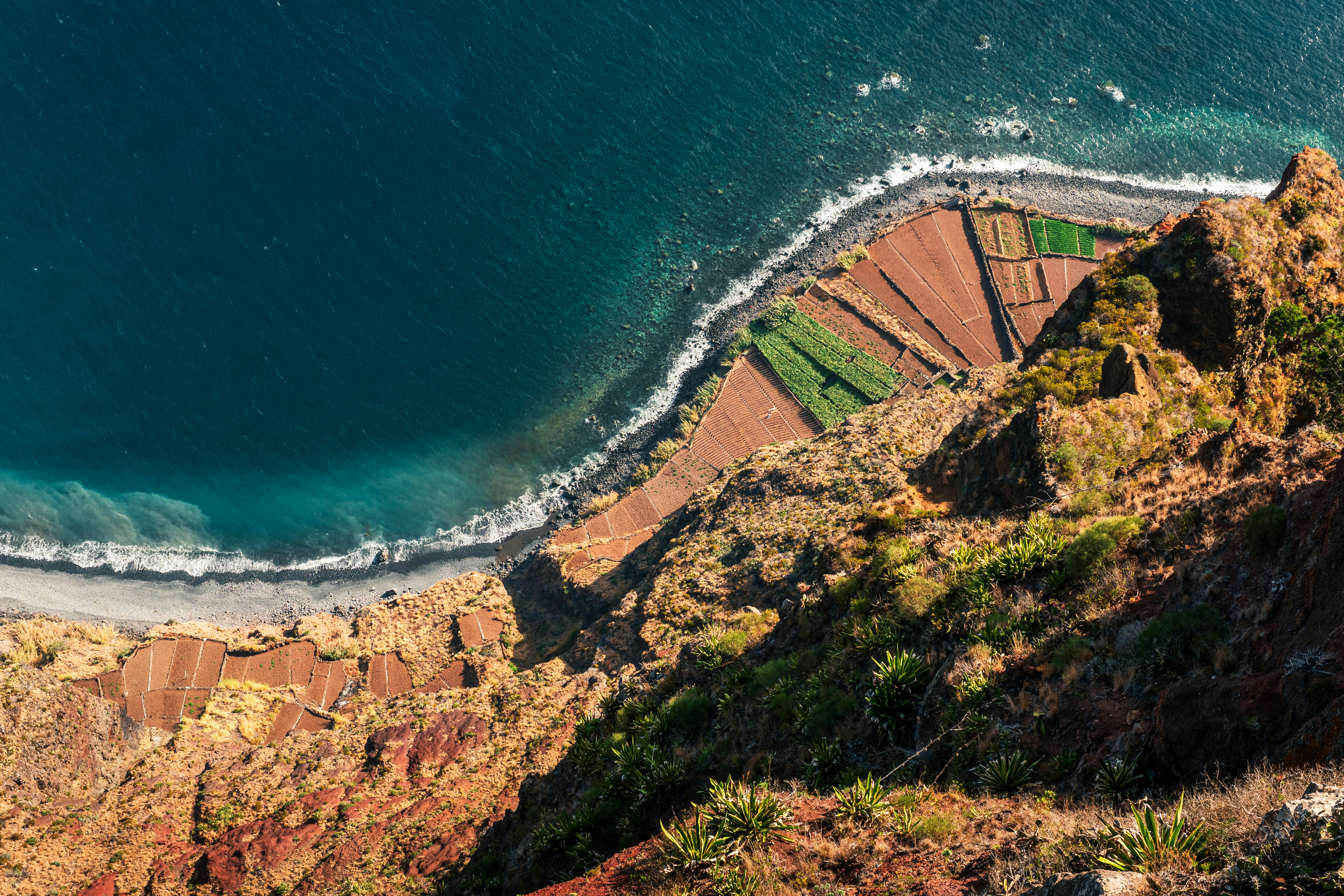 Una vista aérea de una playa y un cuerpo de agua