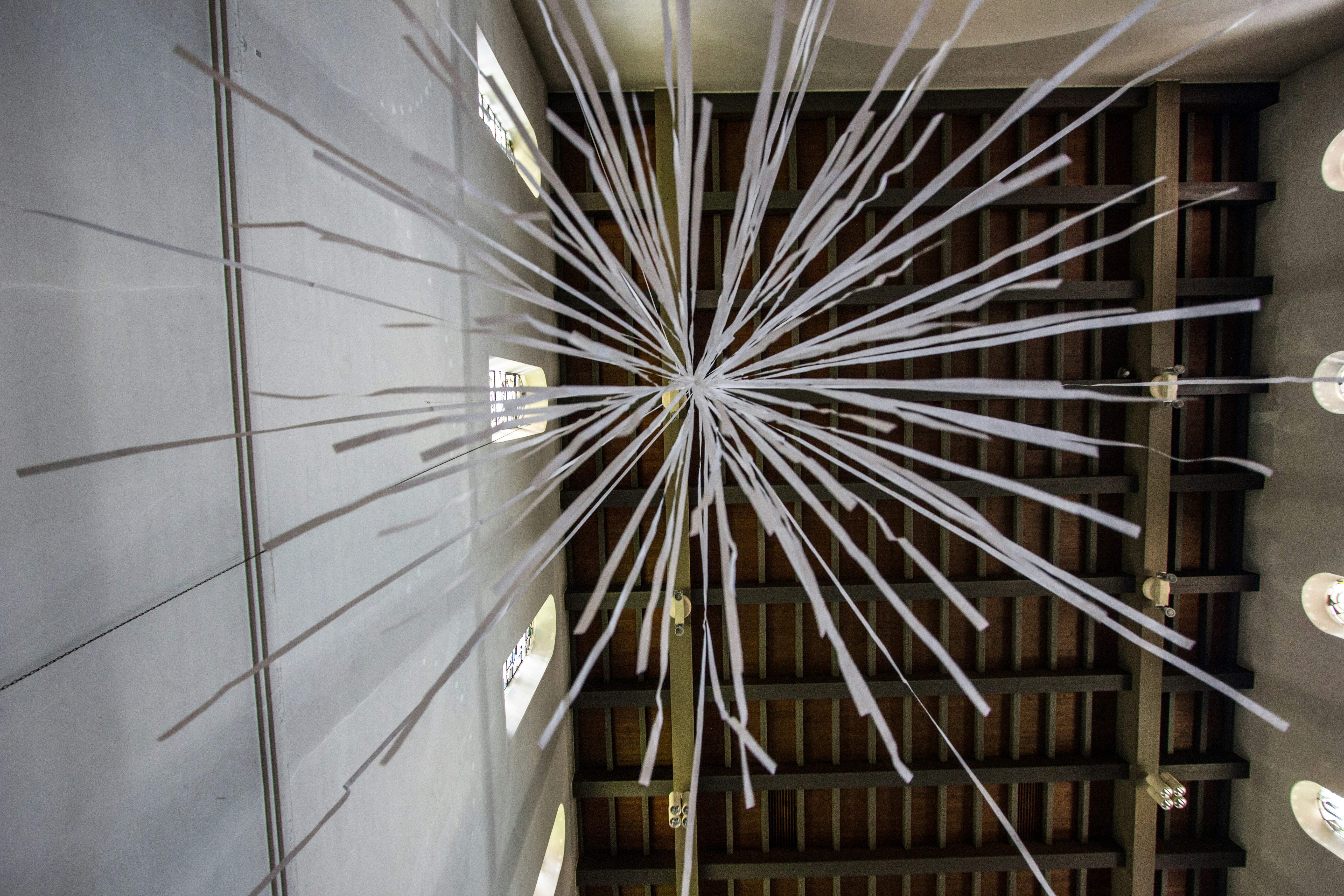 A view of the ceiling from the top of a building