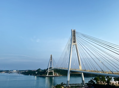A large bridge spanning over a large body of water