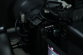 A video camera sitting on top of a table