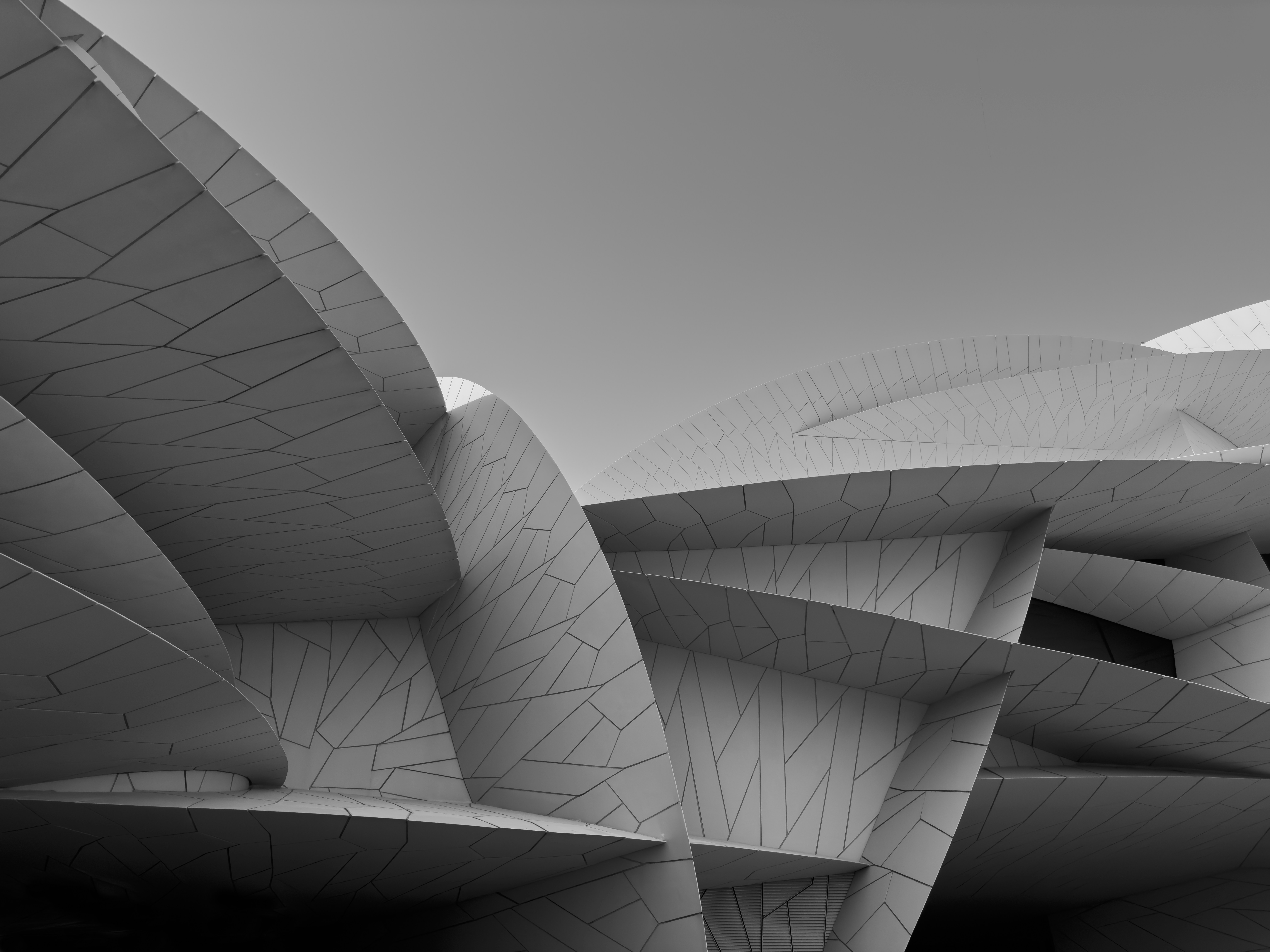 A black and white photo of a building