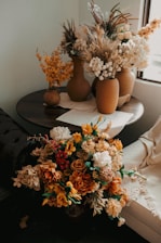 A bunch of flowers that are on a table