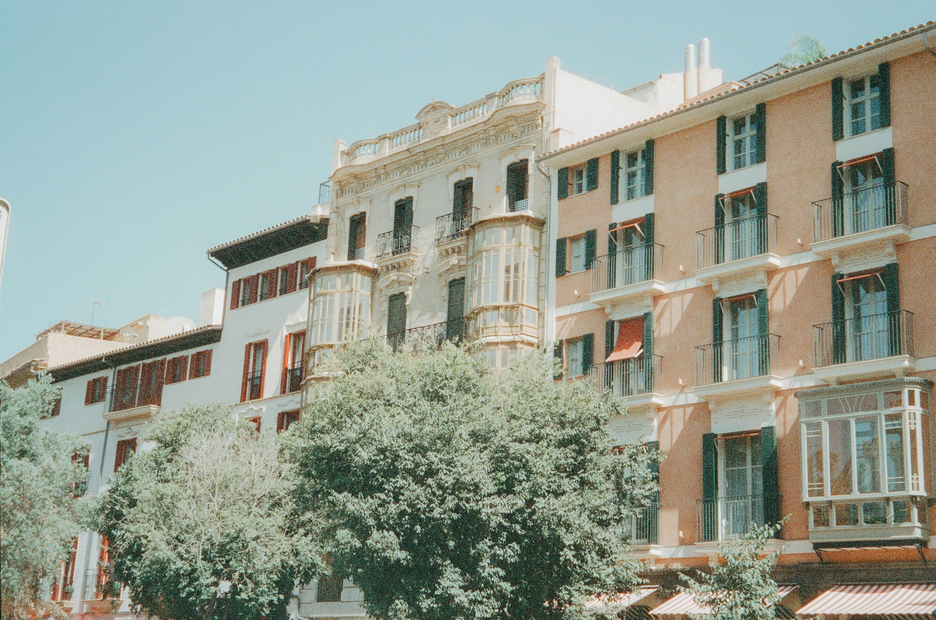 A row of buildings on a city street