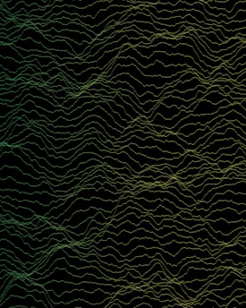 A green and black background with wavy lines