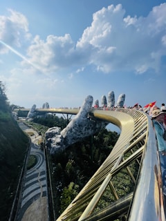 Da Nang Golden Hand bridge in a park