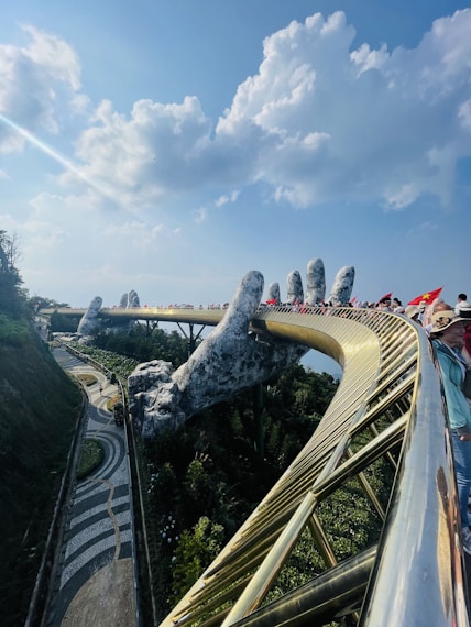 Da Nang Golden Hand bridge in a park