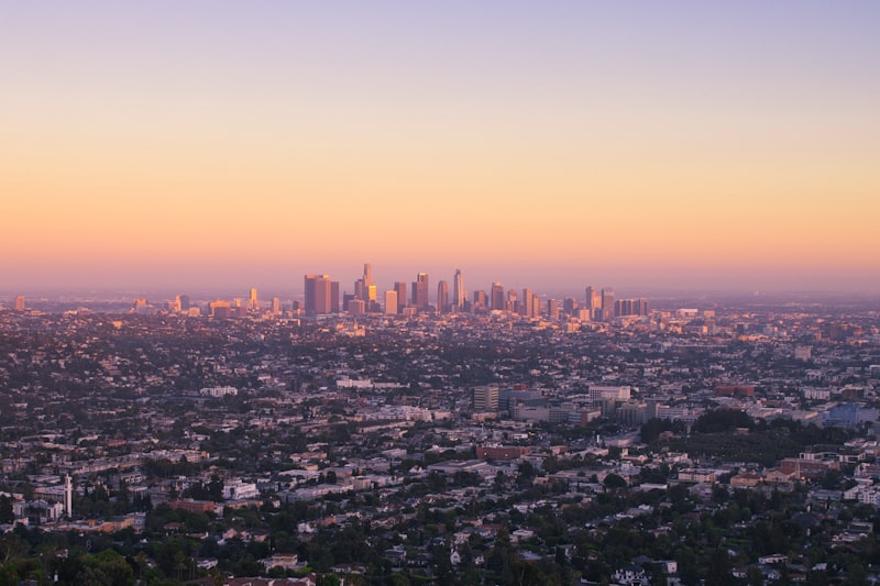 Vista de Los Ángeles al atardecer