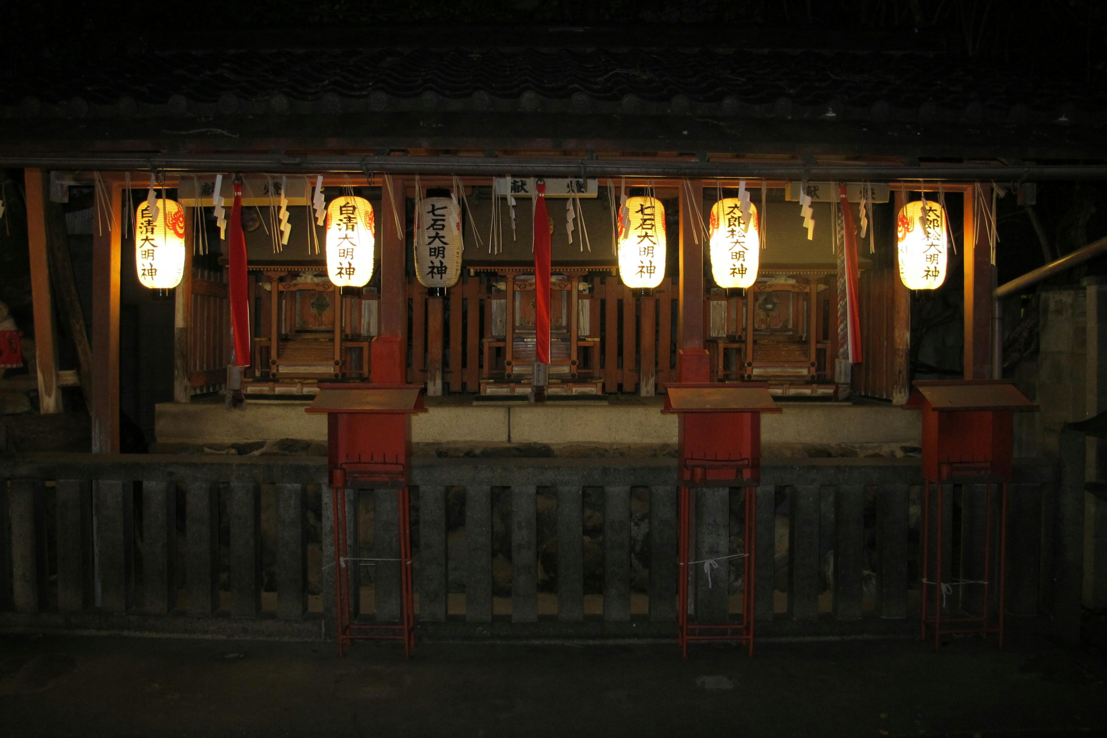 Hanging lanterns in temple